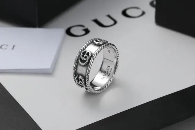 Antiqued Silver Scroll Motif Rope-Edge Ring 5