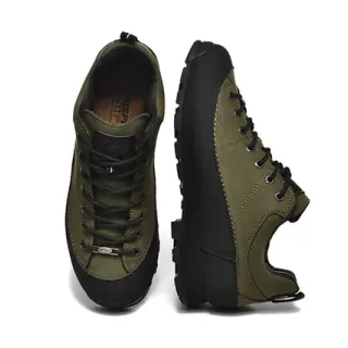 Army Green Black Mid-Cut Lace-Up Olive And Two-Tone Hiking Boots