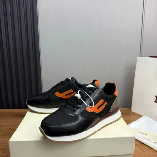 Bally Tênis pretos laranjas de material misto na parte superior com logo lateral