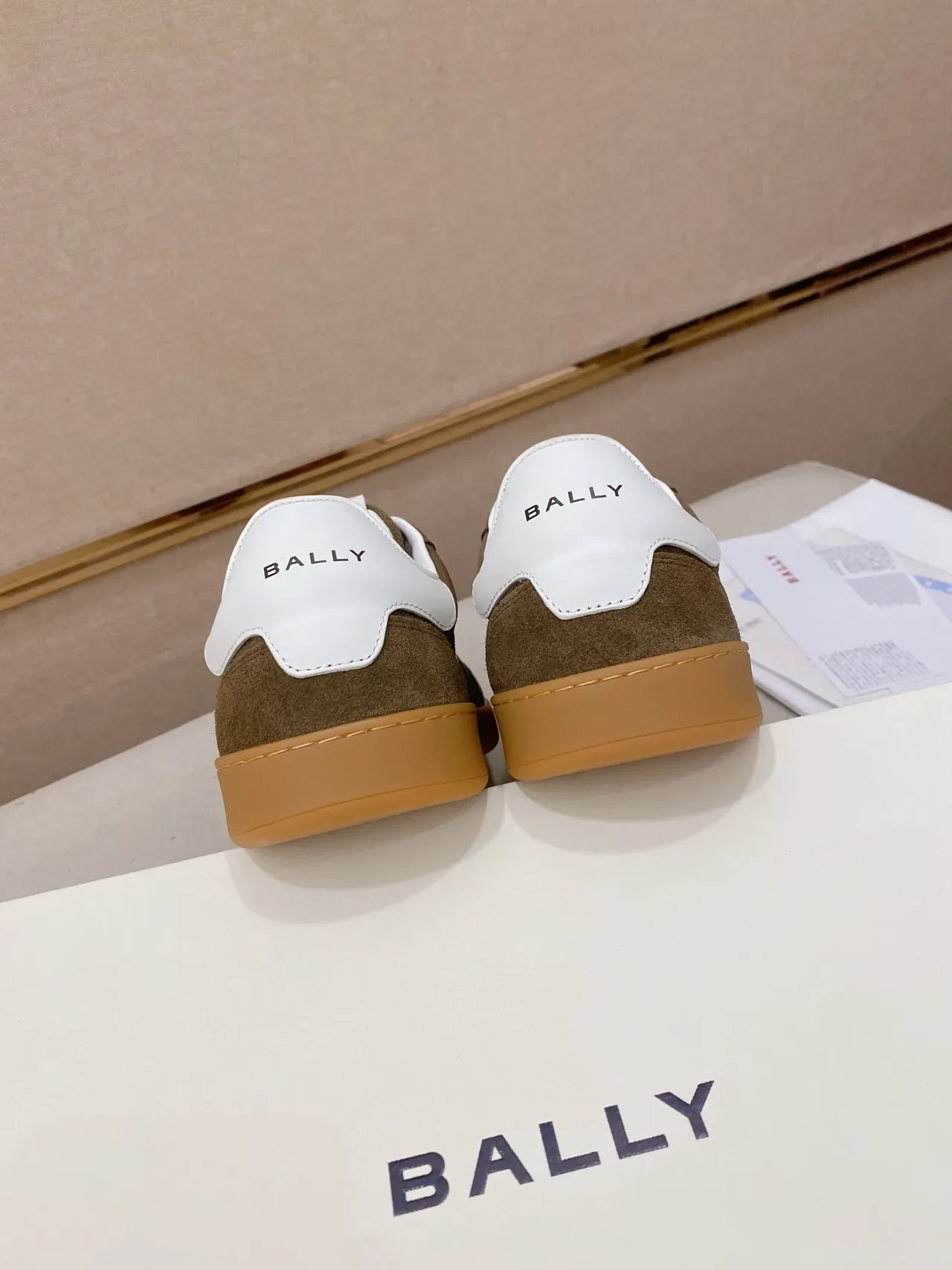 BALLY Brown Beige Suede Upper Gum Rubber Sole Sneakers 3