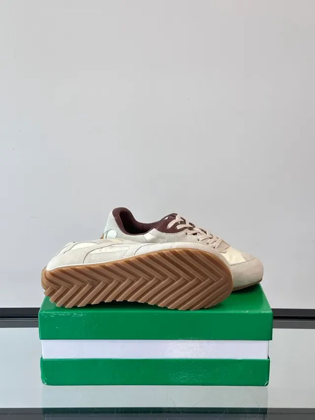 Beige and Cream Suede Layered Overlay Lifestyle Sneaker 2