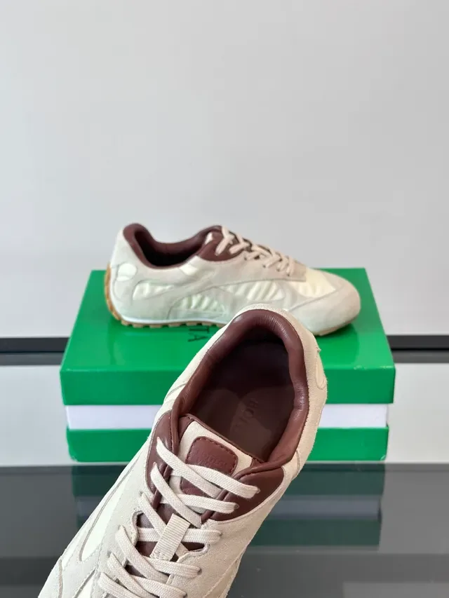 Beige and Cream Suede Layered Overlay Lifestyle Sneaker 3