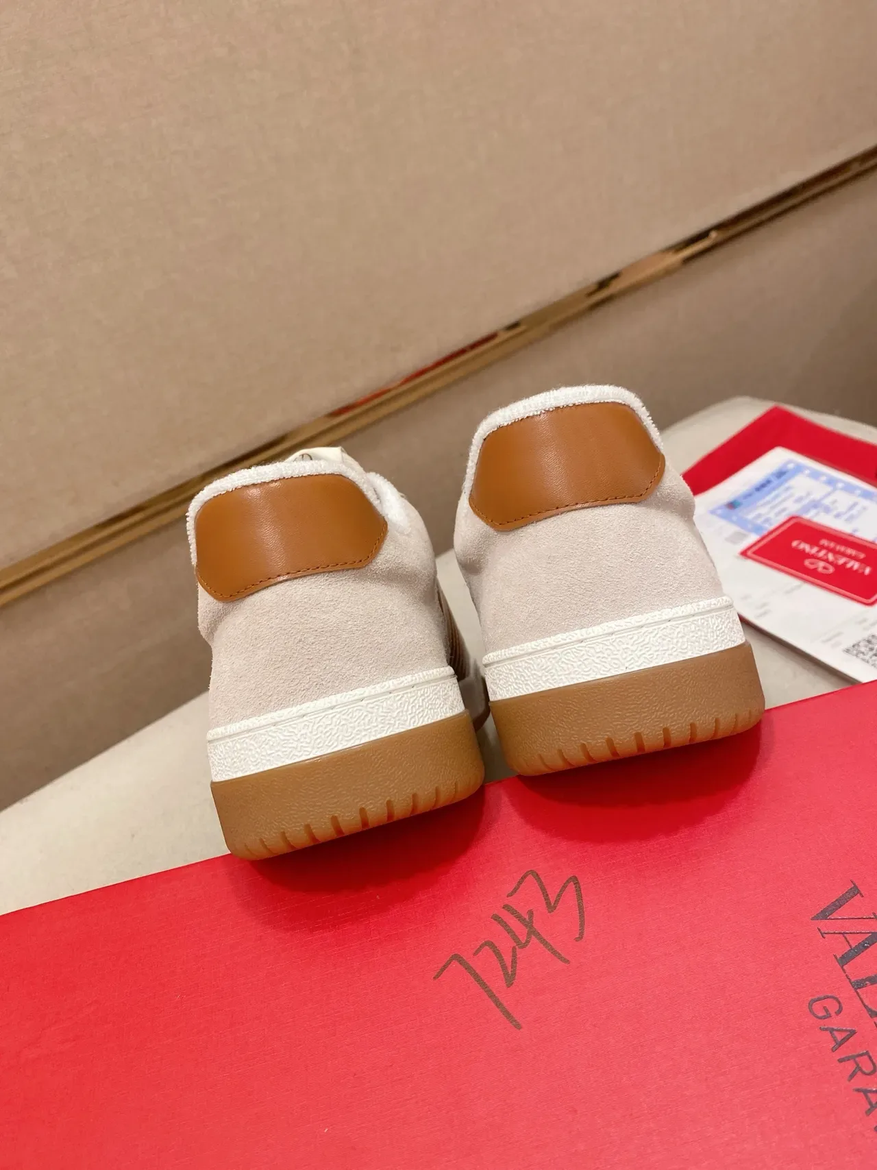 Beige and Tan Panelled Low-Top Lifestyle Sneaker 3