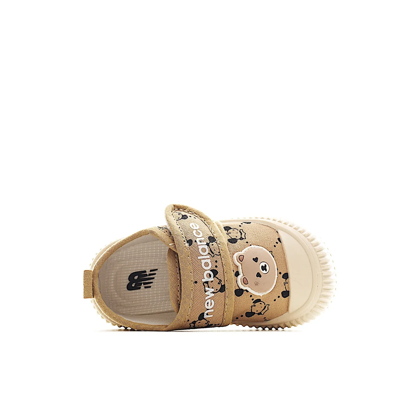 Beige Black Low-Top Velcro Strap Canvas Shoes 7