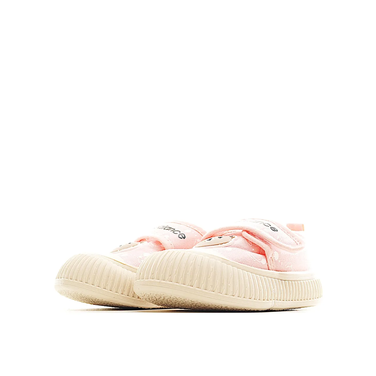 Beige Black Low-Top Velcro Strap Canvas Shoes 15