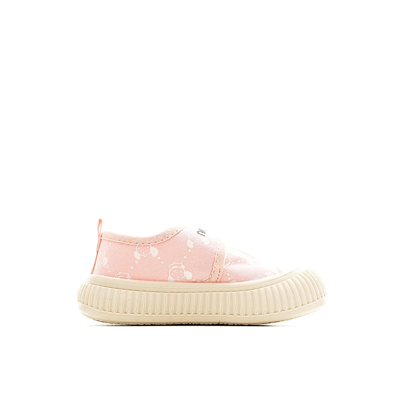 Beige Black Low-Top Velcro Strap Canvas Shoes 16