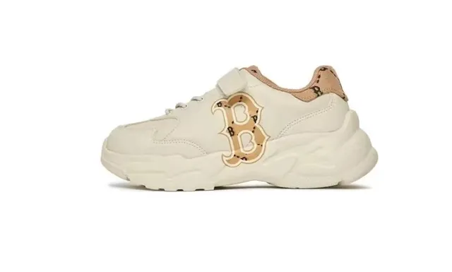 Beige Black Oversized Sole Dual Lace-and-Strap Closure Chunky Sneakers 2