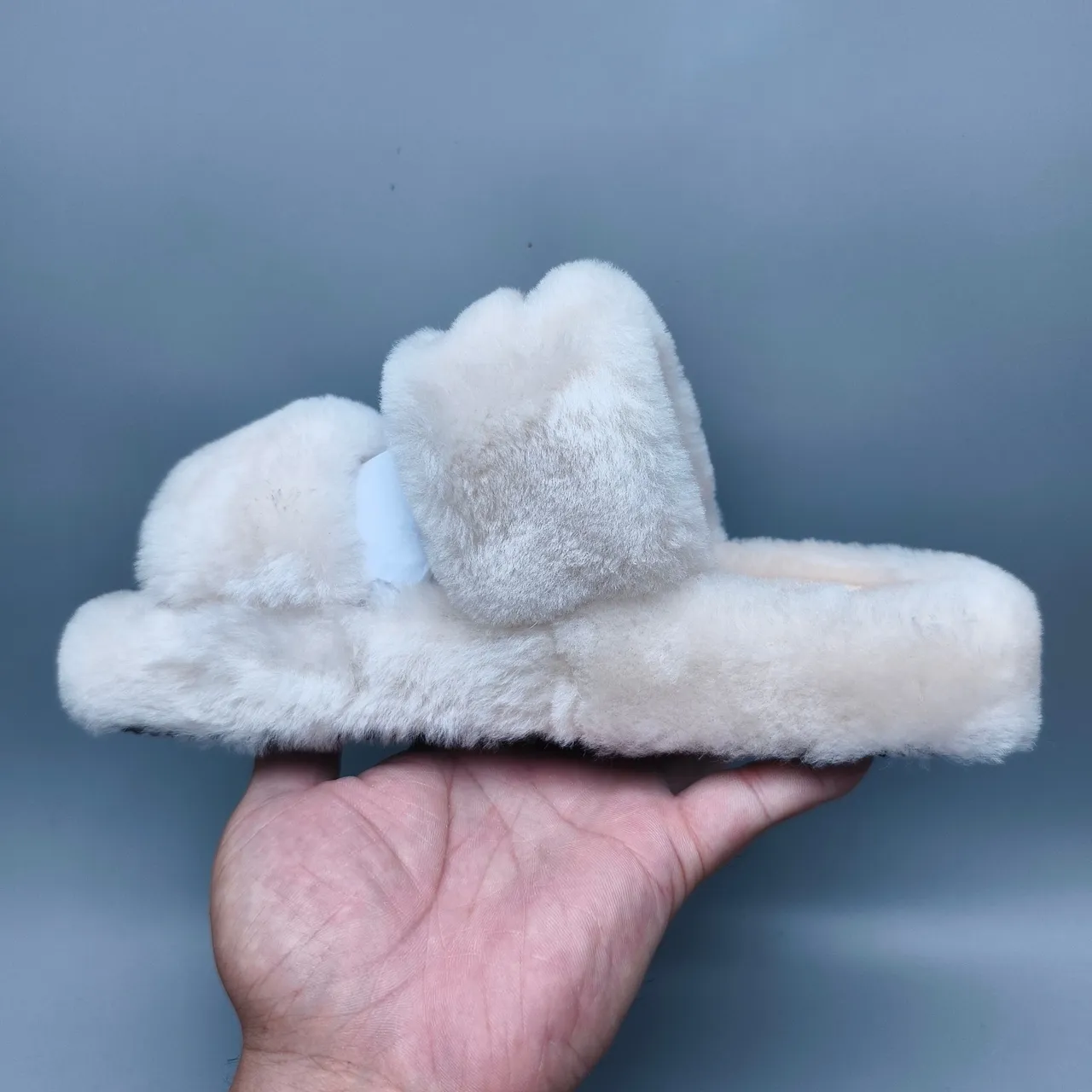 Beige Brown Plush Faux Fur Upper Double-Strap Slide Slippers 7