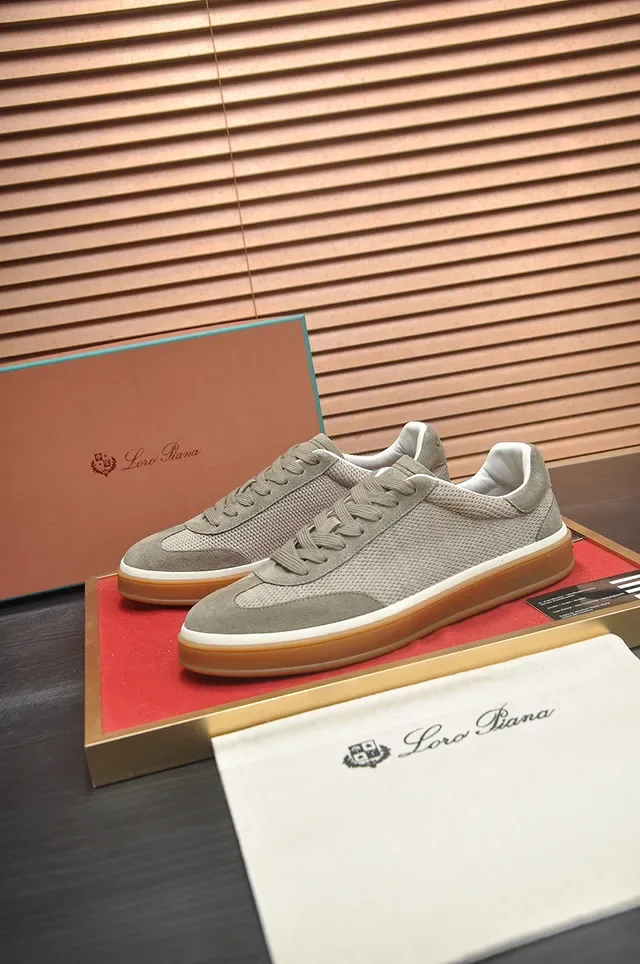 Beige Mesh and Suede Low-Top Lifestyle Sneaker 4