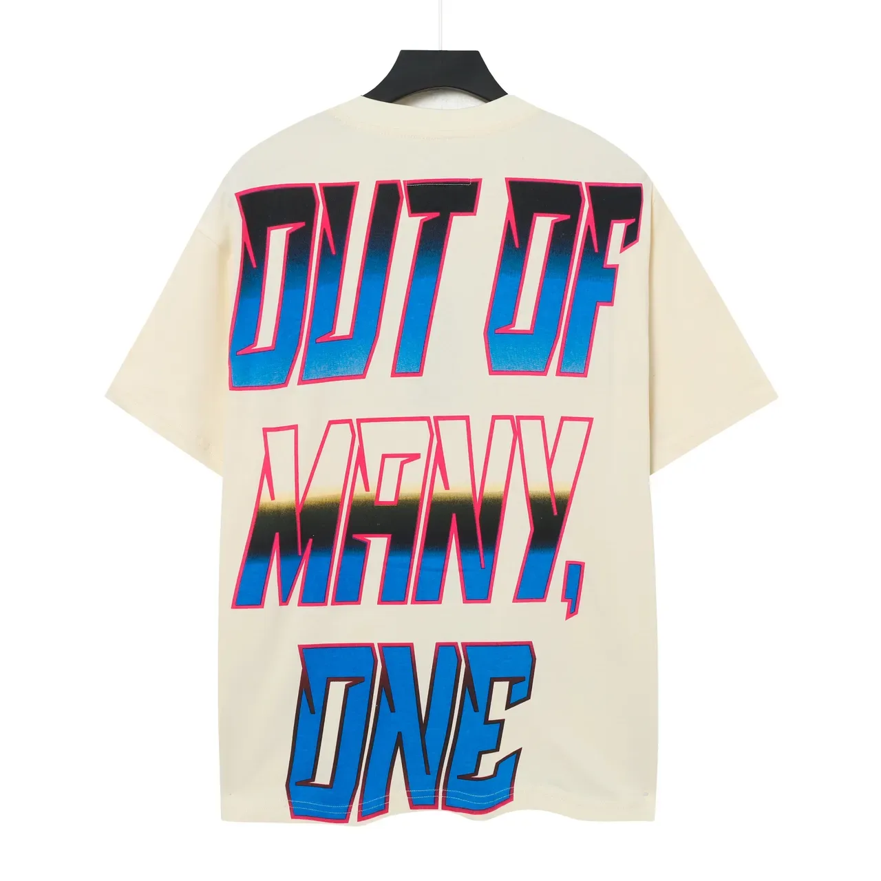Beige Multicolor Oversized Fit Full-Front Graphic Print T-Shirt 3