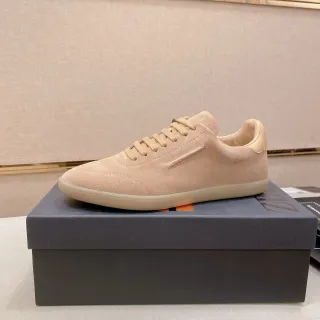 Tênis Minimalista Lifestyle Low-Top de Camurça Bege