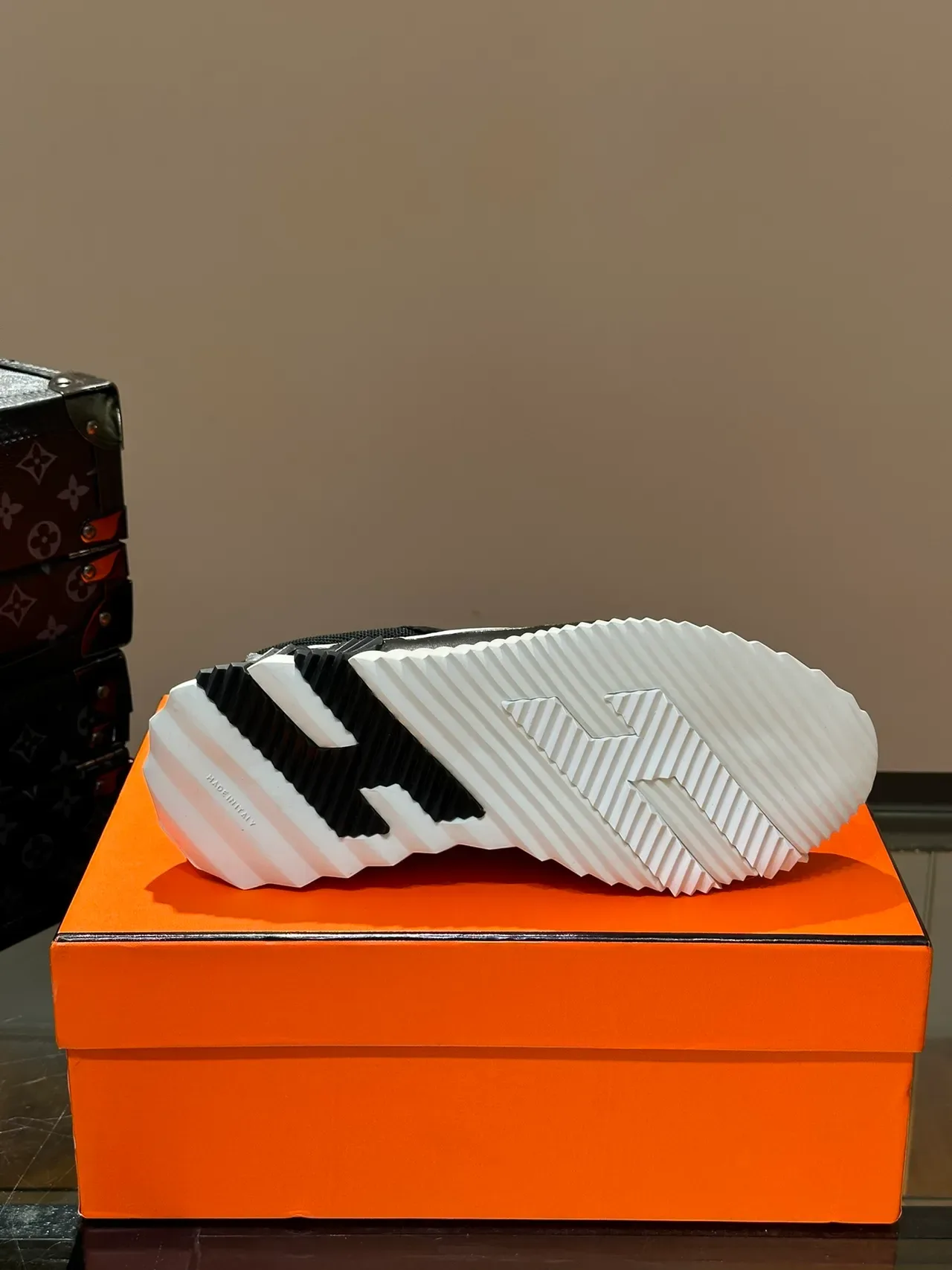 Black and White Mesh Suede Sculpted Sole Lifestyle Sneakers 3