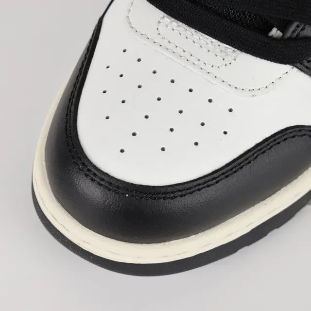 Black and White Paneled Low-Top Lifestyle Sneakers 5