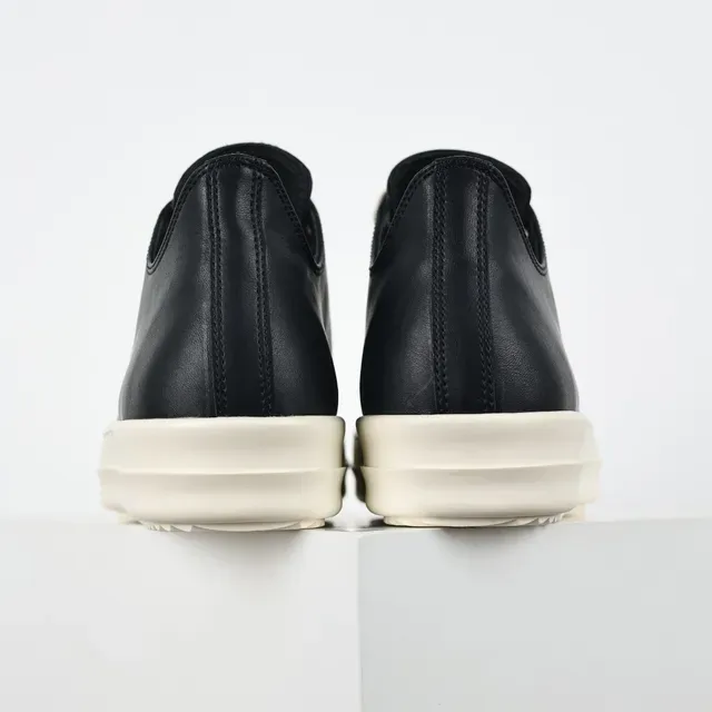 Black Beige Leather Upper Off-White Platform Sole Sneakers 8