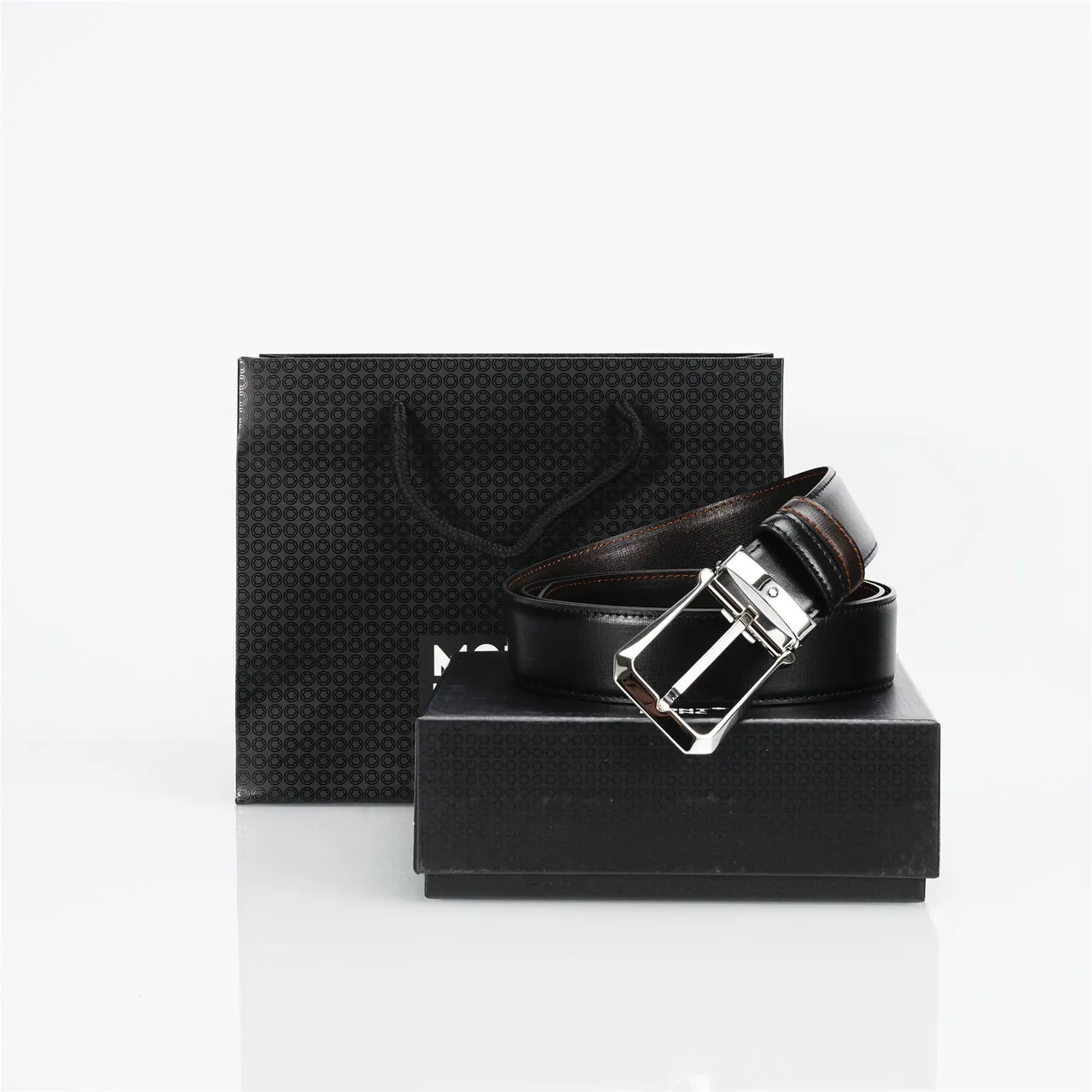 Black Brown Reversible Leather Belt 3