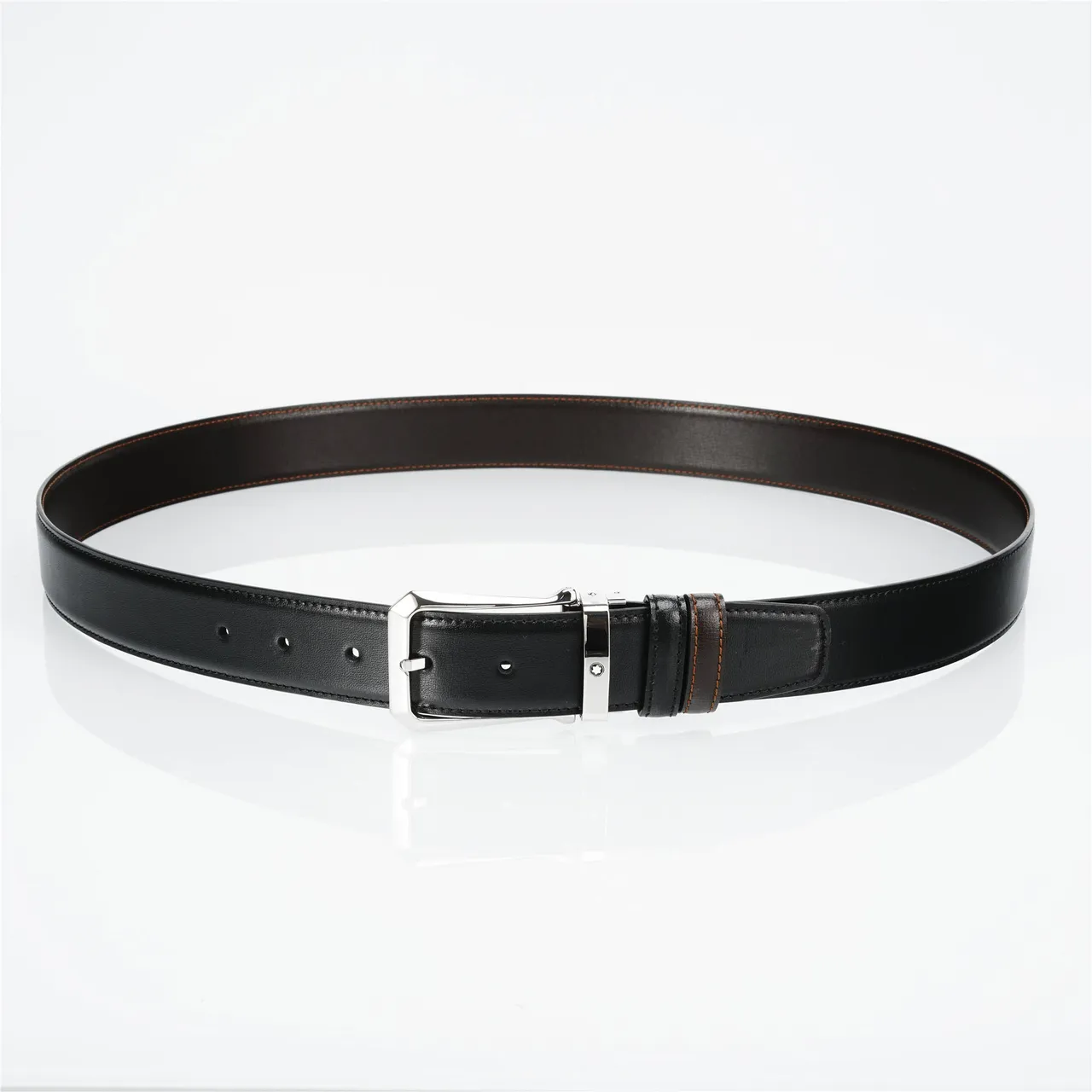 Black Brown Reversible Leather Belt 7