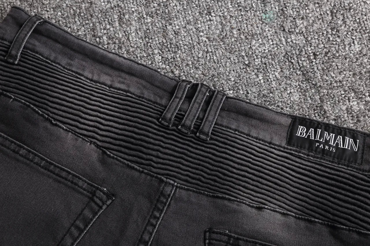 Black Denim Zip-Pocket Moto Panel Shorts 3