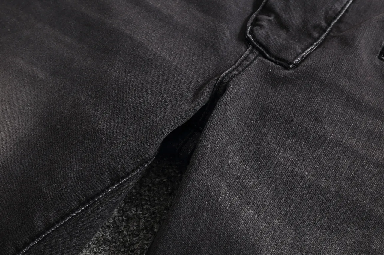 Black Denim Zip-Pocket Moto Panel Shorts 9