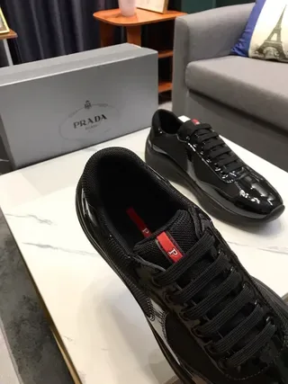 Black Glossy Patent and Mesh Lace-Up Lifestyle Sneakers 5
