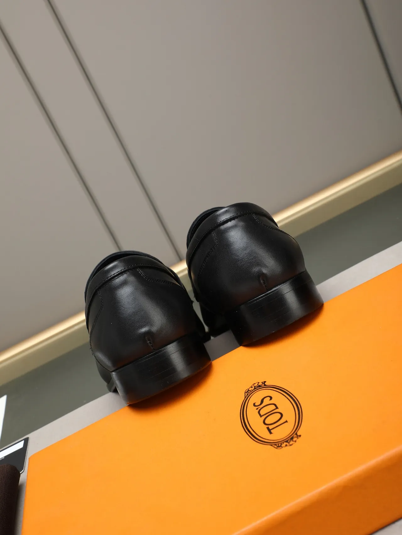 Black Gold Leather Buckle Strap Loafer 4
