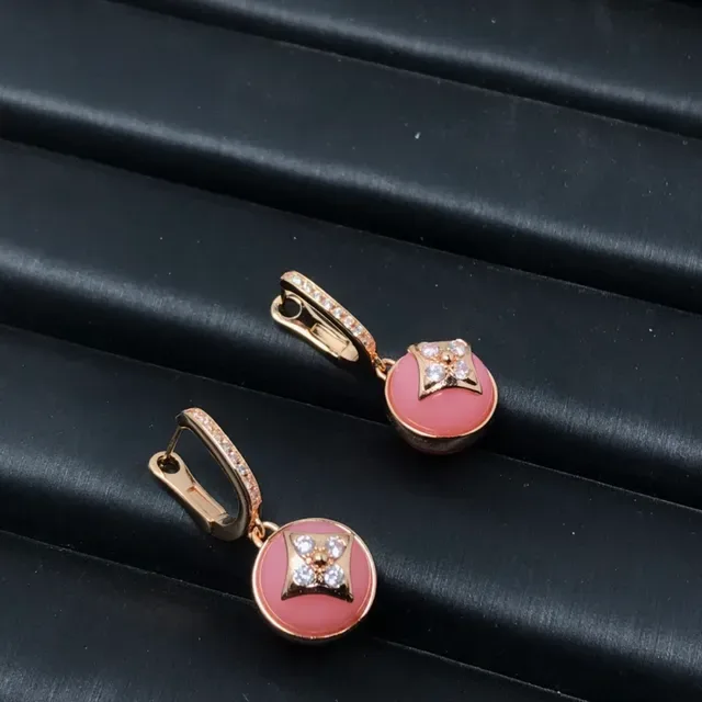 Black Gold Lever-Back Cabochon Earrings 8