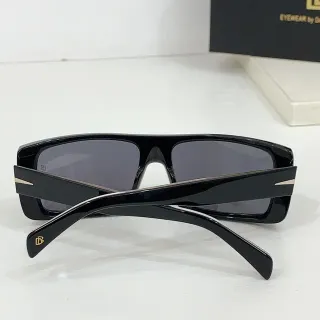 Black Gold Oversized Rectangular Glossy Acetate Sunglasses