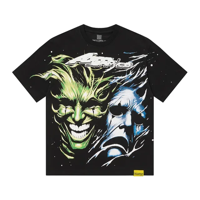 Black Graphic-Print Crewneck Double-Sided Print T-Shirt 4