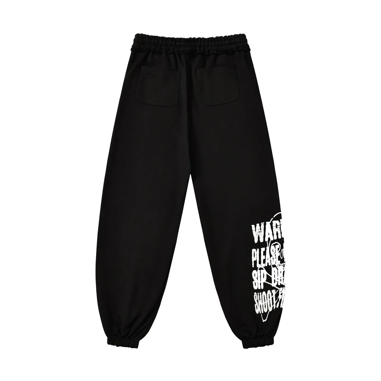 Black Graphic-Print Oversized Hoodie and Jogger Tracksuit 4