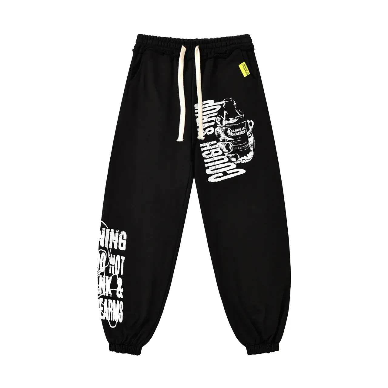 Black Graphic-Print Oversized Hoodie and Jogger Tracksuit 5
