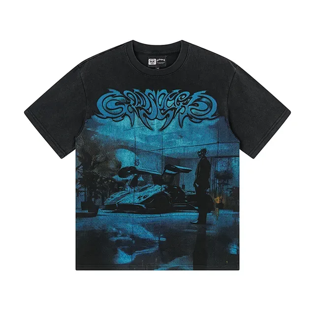 Black Graphic Print Oversized T-Shirt 2