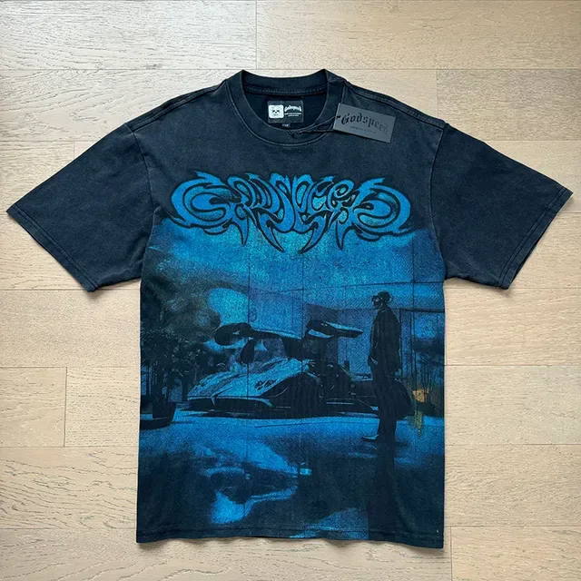 Black Graphic Print Oversized T-Shirt 4