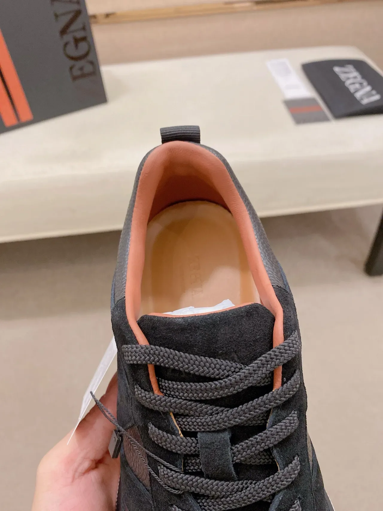 Black Gray Mixed-Material Upper Paneling Sneakers 5