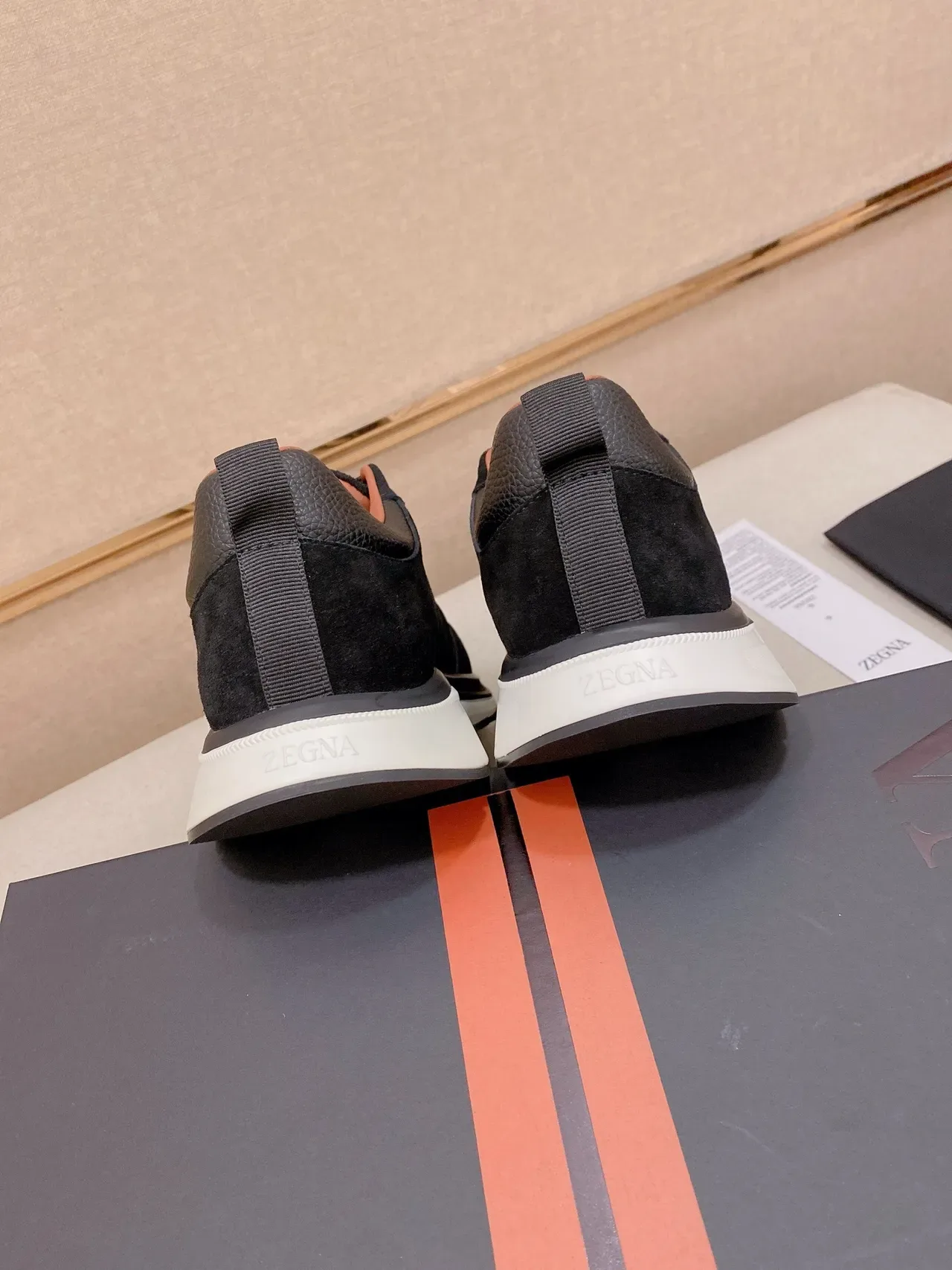 Black Gray Mixed-Material Upper Paneling Sneakers 7