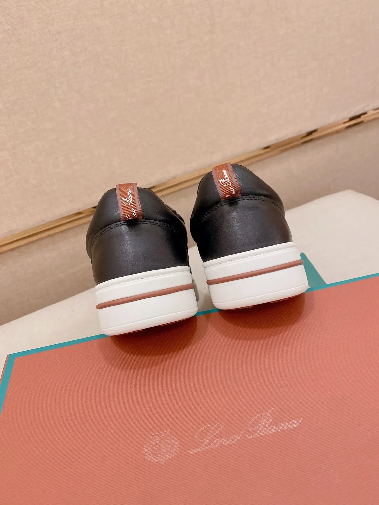 Black Leather Low-Top Cupsole Sneaker 3