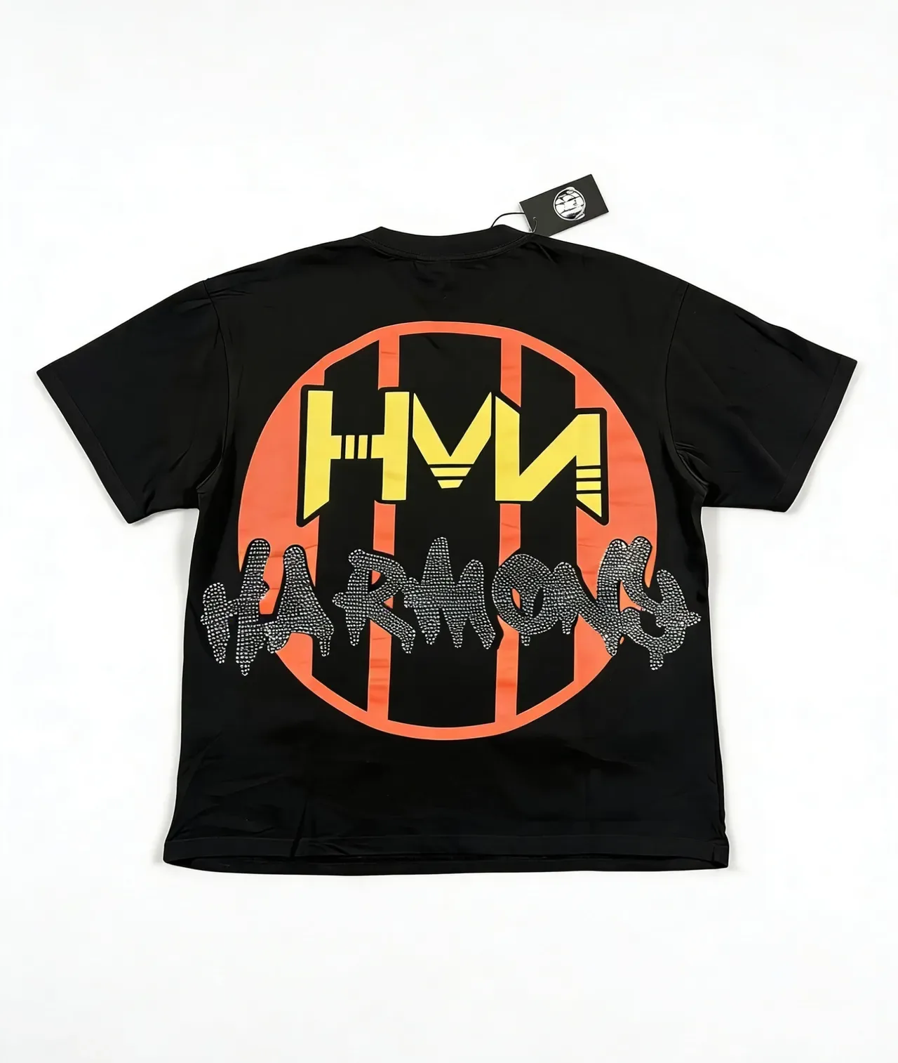 Black Multicolor Graphic Print Crewneck T-Shirt 7