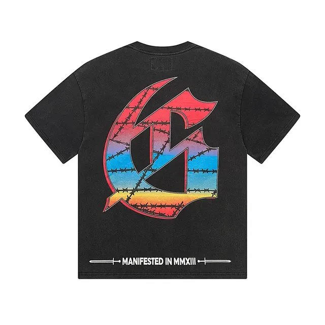 Black Multicolor Graphic Print Oversized T-Shirt 3