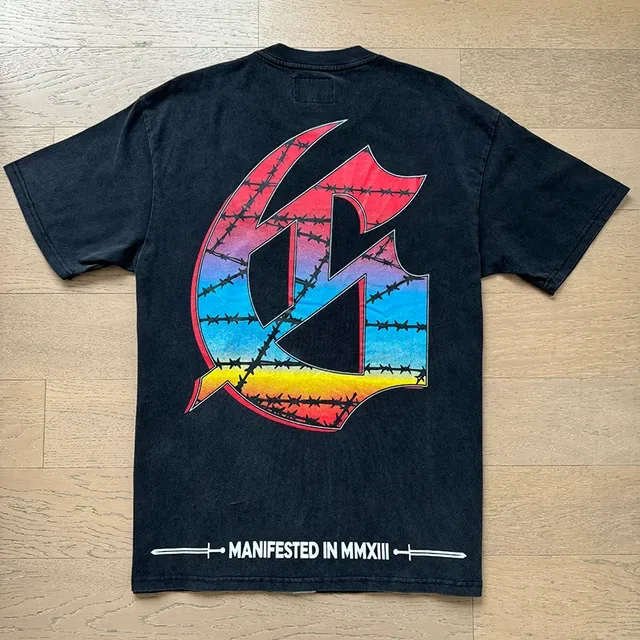Black Multicolor Graphic Print Oversized T-Shirt 7