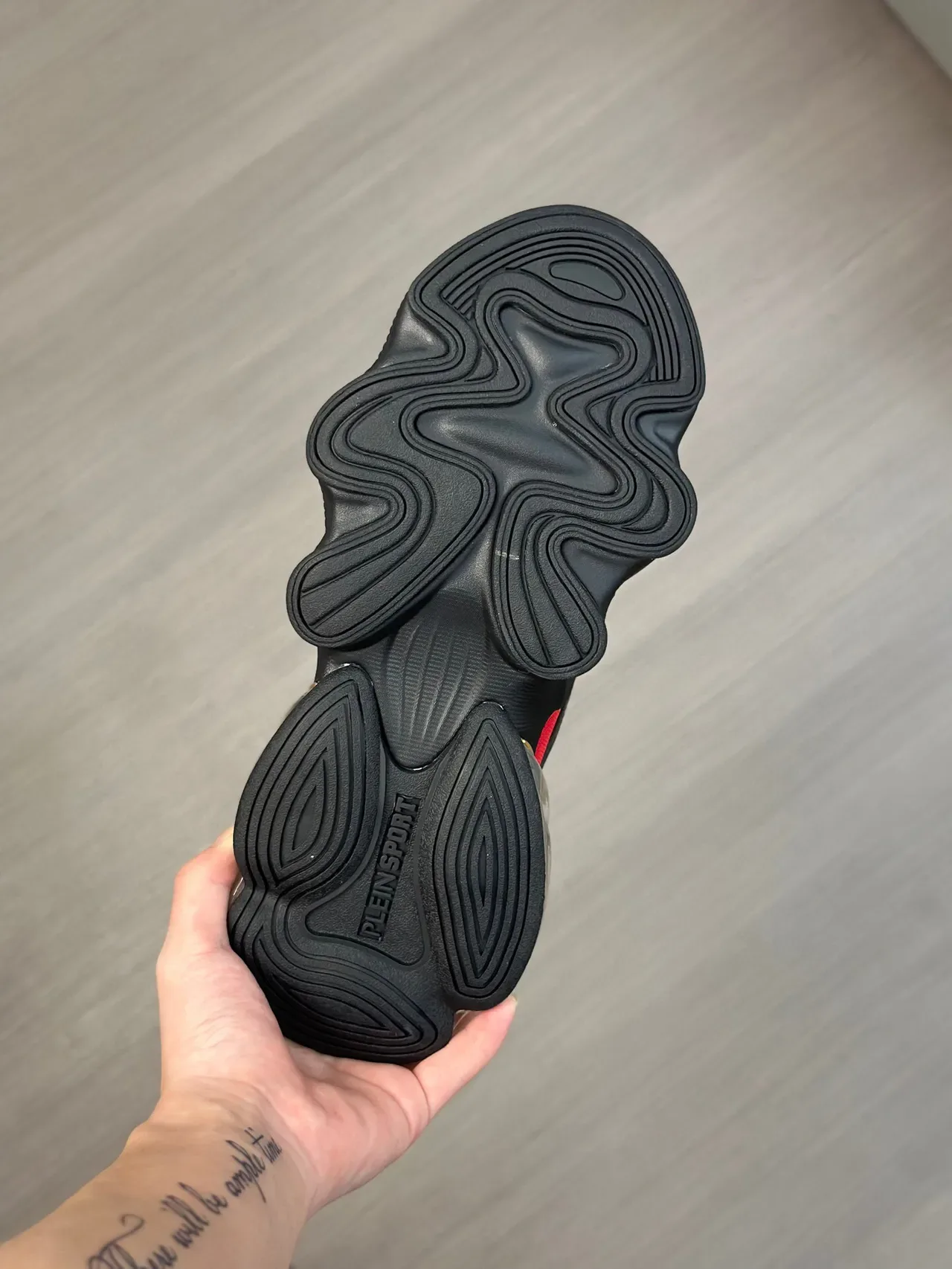 Black Orange Sole Mesh And Suede Overlay Chunky Sneakers 9