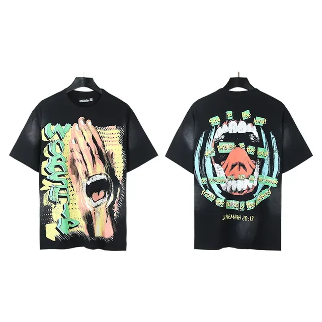 Black Oversized Double-Sided Graphic Print T-Shirt 4