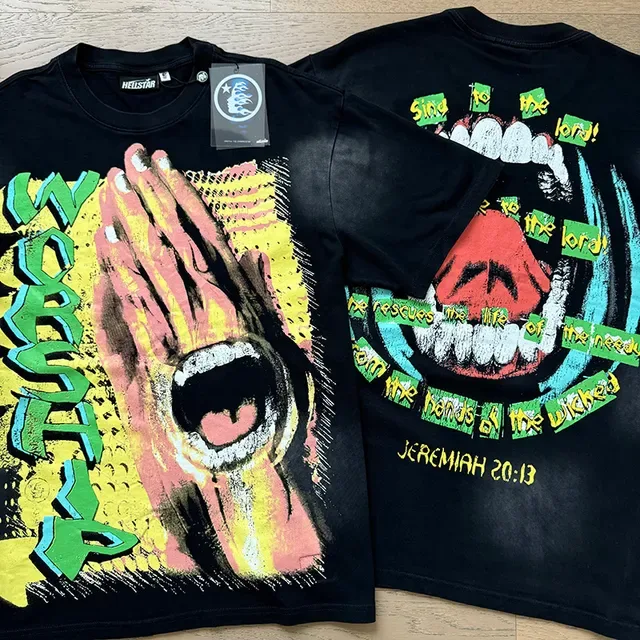 Black Oversized Double-Sided Graphic Print T-Shirt 7