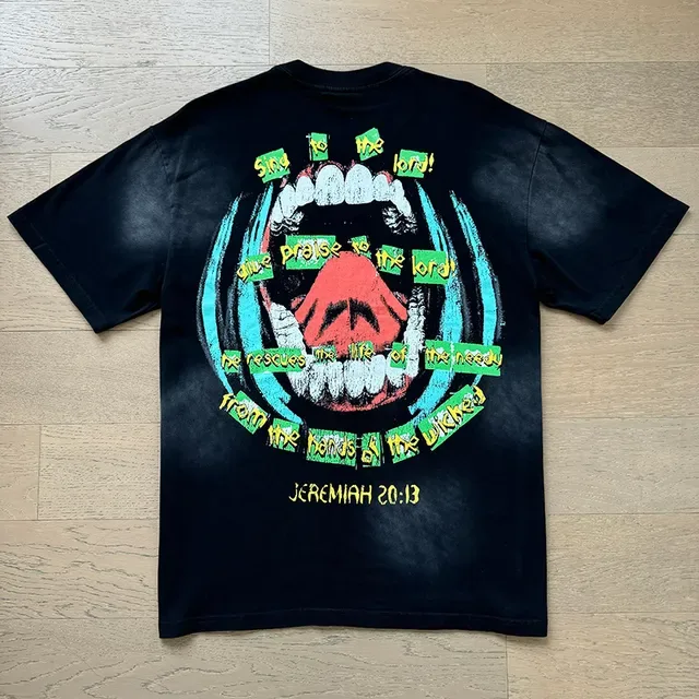 Black Oversized Double-Sided Graphic Print T-Shirt 10