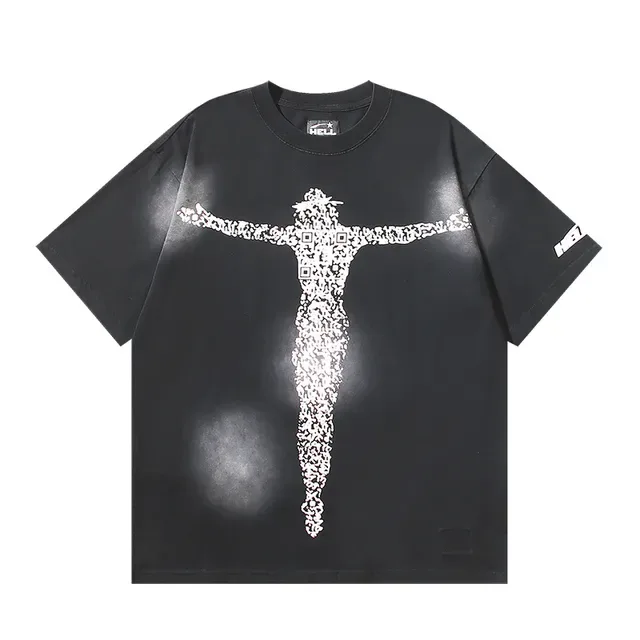 Black Oversized Double-Sided Graphic Print T-Shirt 2