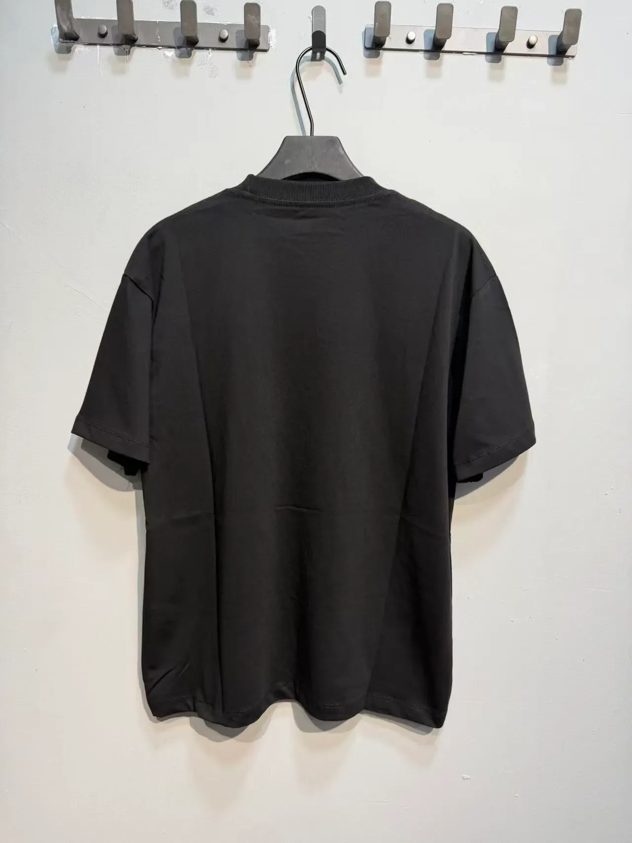 Black Oversized Graphic Dragon Print Crewneck T-Shirt 6