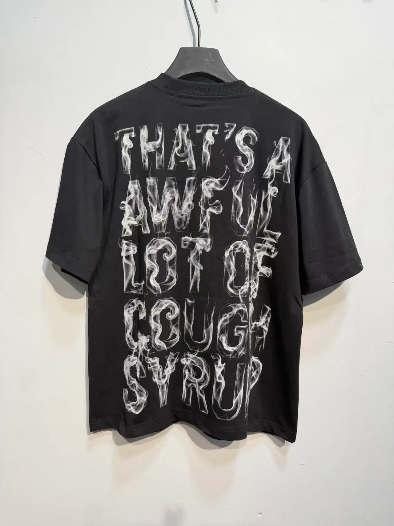Black Oversized Graphic Text Print T-Shirt 4