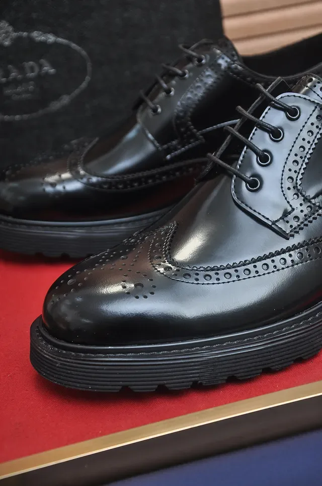 Black Polished Leather Full Detailing Brogue 2