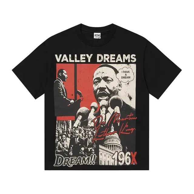Black Red White Graphic Print Crew Neck T-Shirt 3