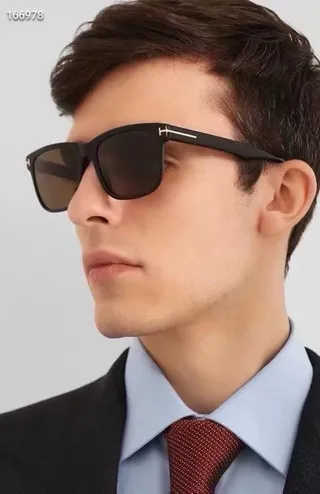 Black Silver Rectangular Frame Thin Metal Accent Bar Sunglasses 2