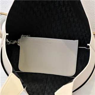 Black Structured Leather-Like Texture U-Shaped Top Cutout Tote Bag 3