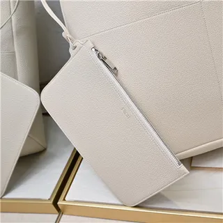 Black Structured Leather-Like Texture U-Shaped Top Cutout Tote Bag 5