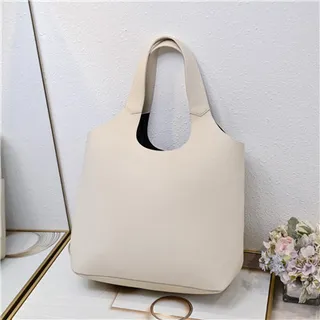 Black Structured Leather-Like Texture U-Shaped Top Cutout Tote Bag 6